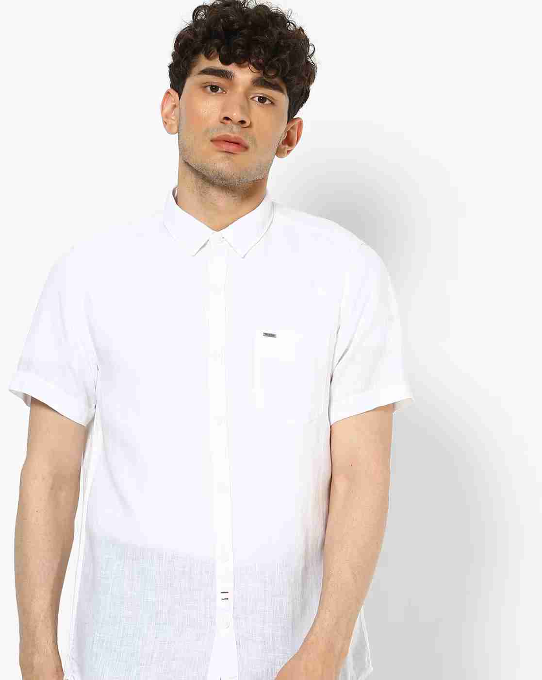 Textured Shirt with Patch Pocket