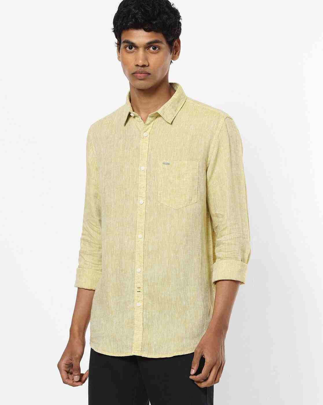 Textured Shirt with Patch Pocket