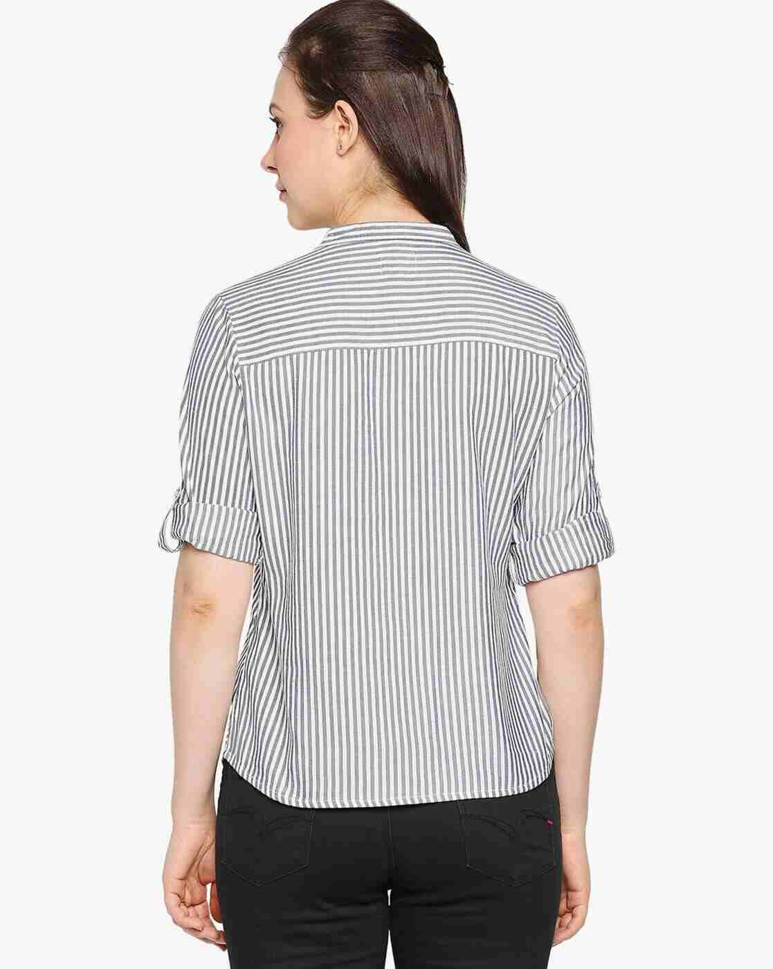 Lee Cooper | Striped Shirt with Roll-Up Tabs|2
