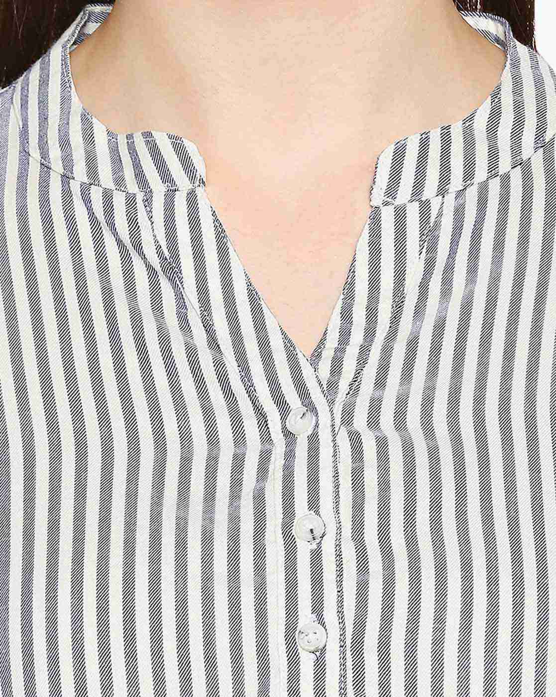 Lee Cooper | Striped Shirt with Roll-Up Tabs|4