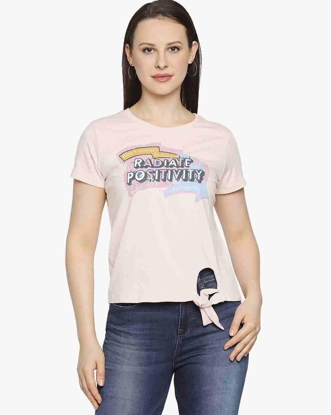 Lee Cooper | Typographic Print Crew-Neck T-shirt with Tie-Up|0