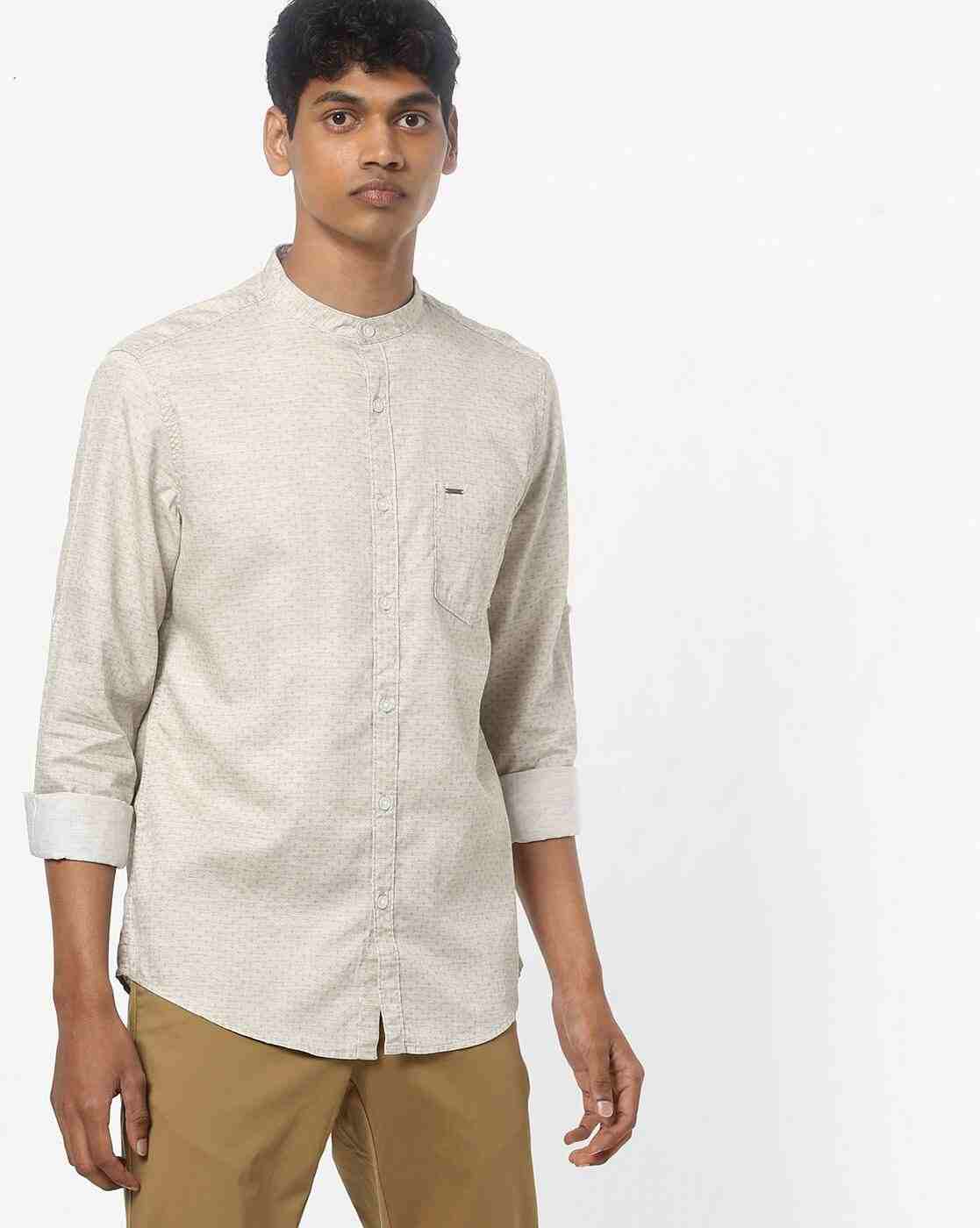 Lee Cooper | Micro Print Shirt with Patch Pocket|0