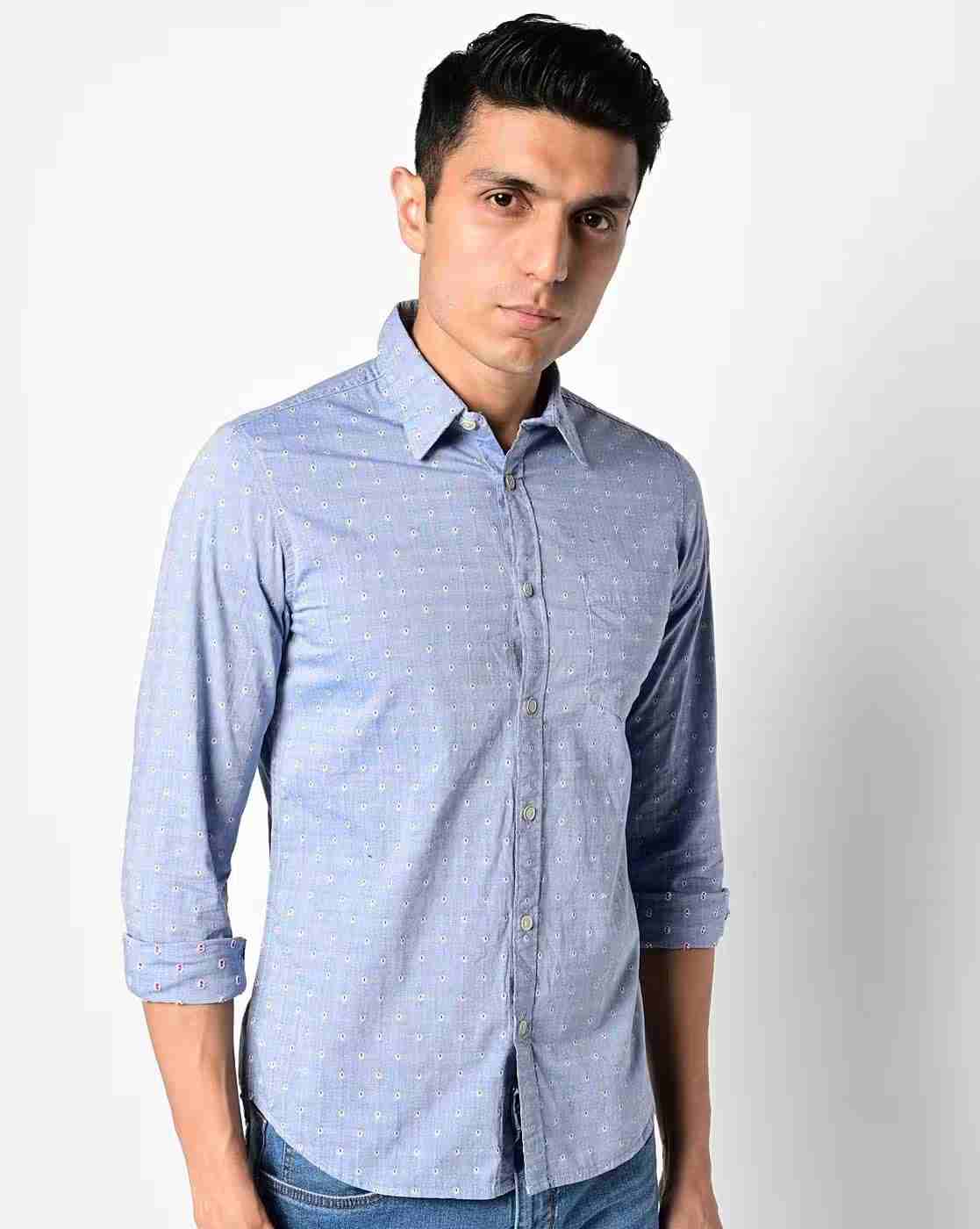 Lee Cooper | Micro Print Shirt with Patch Pocket|0