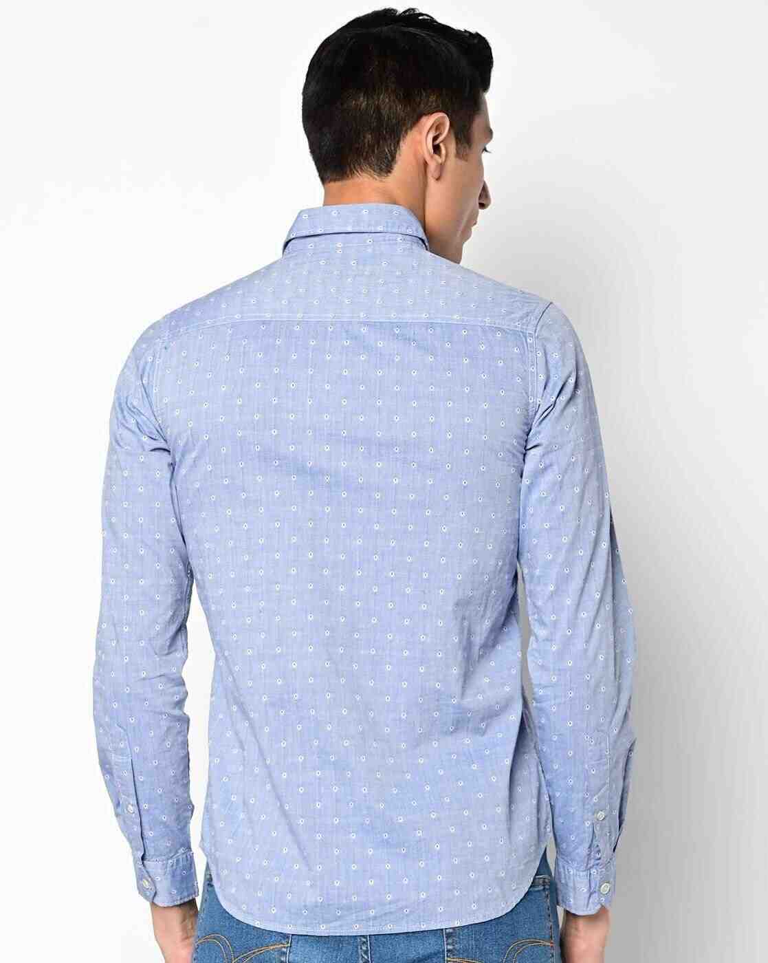 Lee Cooper | Micro Print Shirt with Patch Pocket|1