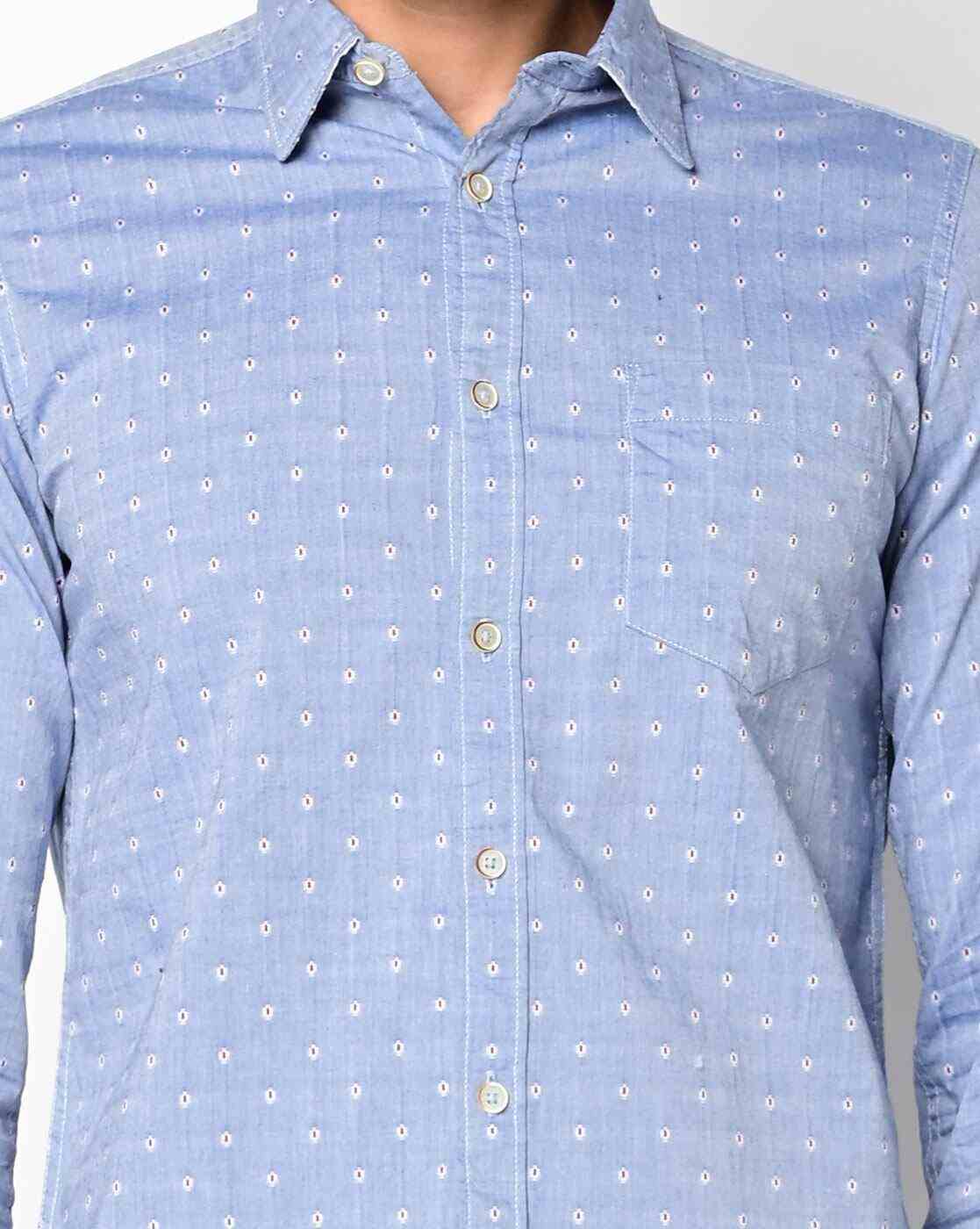 Lee Cooper | Micro Print Shirt with Patch Pocket|2
