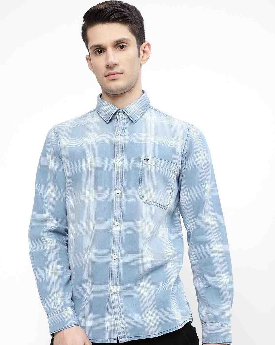 Lee Cooper | Checked Cotton Shirt with Patch Pocket|0