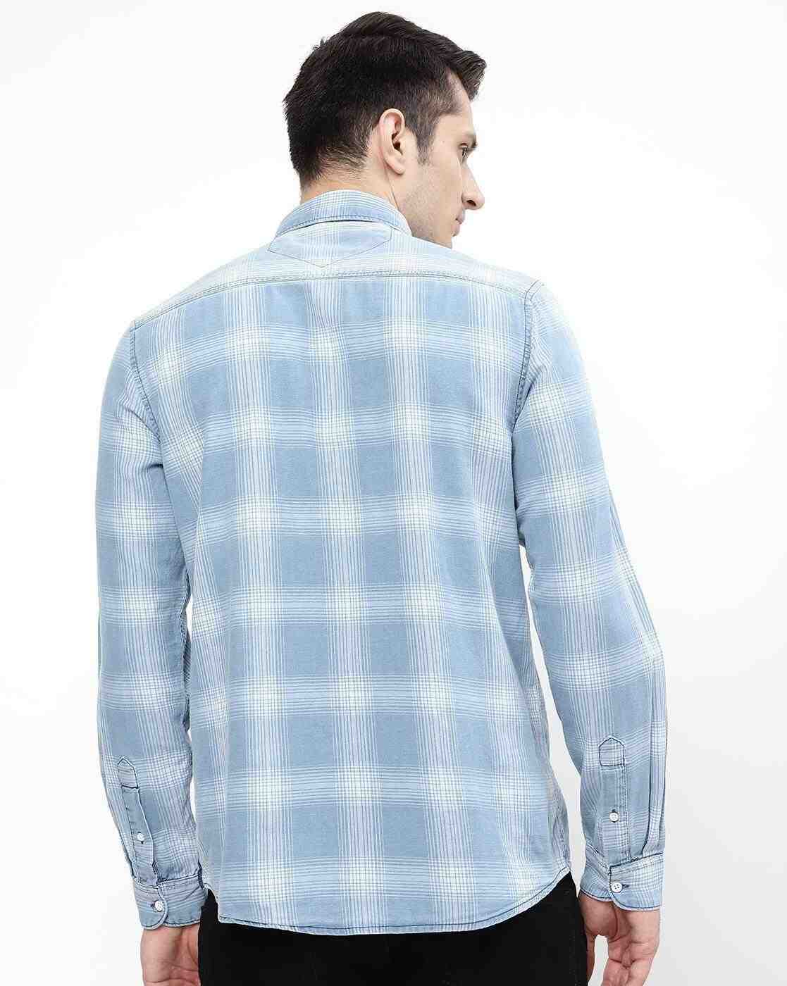 Lee Cooper | Checked Cotton Shirt with Patch Pocket|2