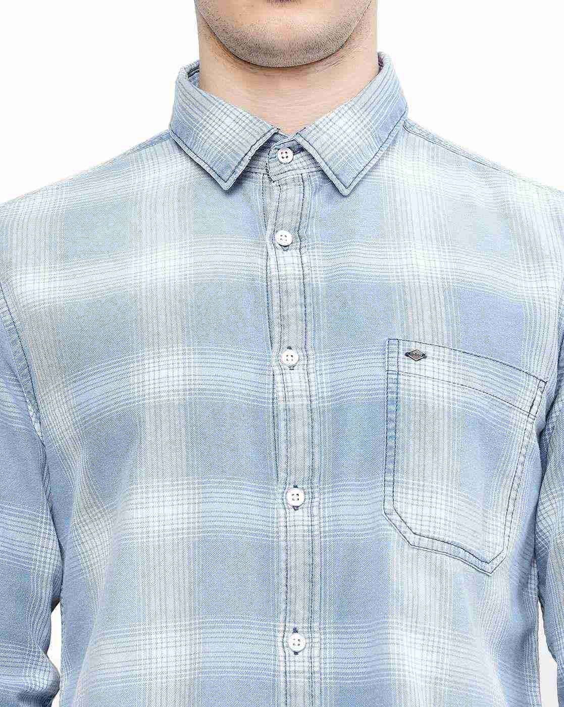 Lee Cooper | Checked Cotton Shirt with Patch Pocket|3