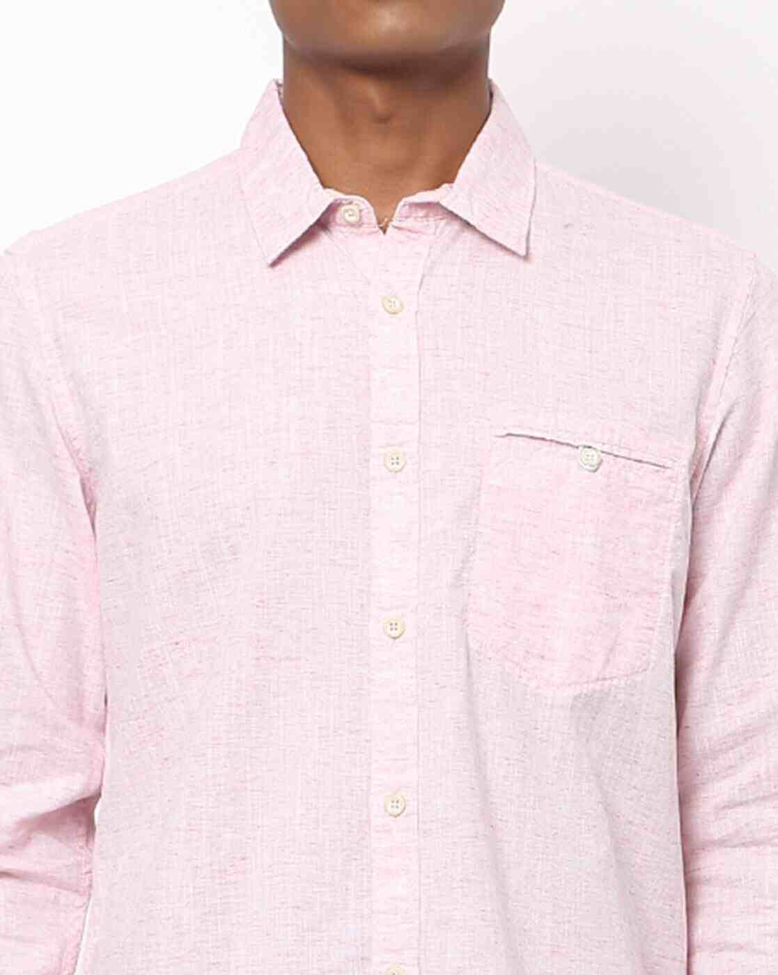Lee Cooper | Heathered Shirt with Buttoned Welt Pocket|2