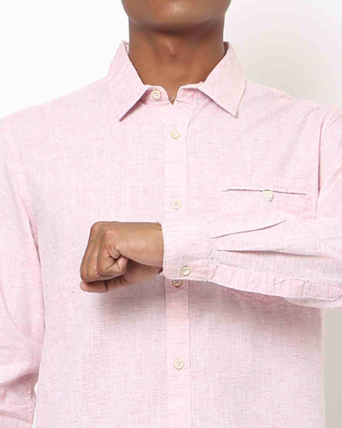 Lee Cooper | Heathered Shirt with Buttoned Welt Pocket|3