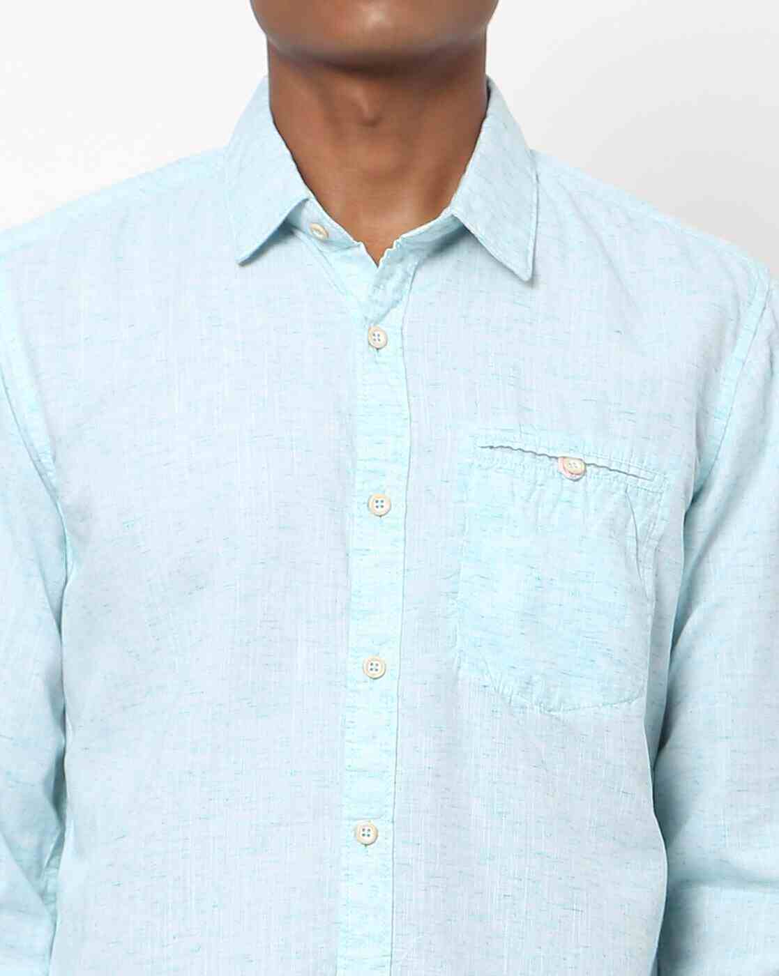 Lee Cooper | Heathered Shirt with Buttoned Welt Pocket|3