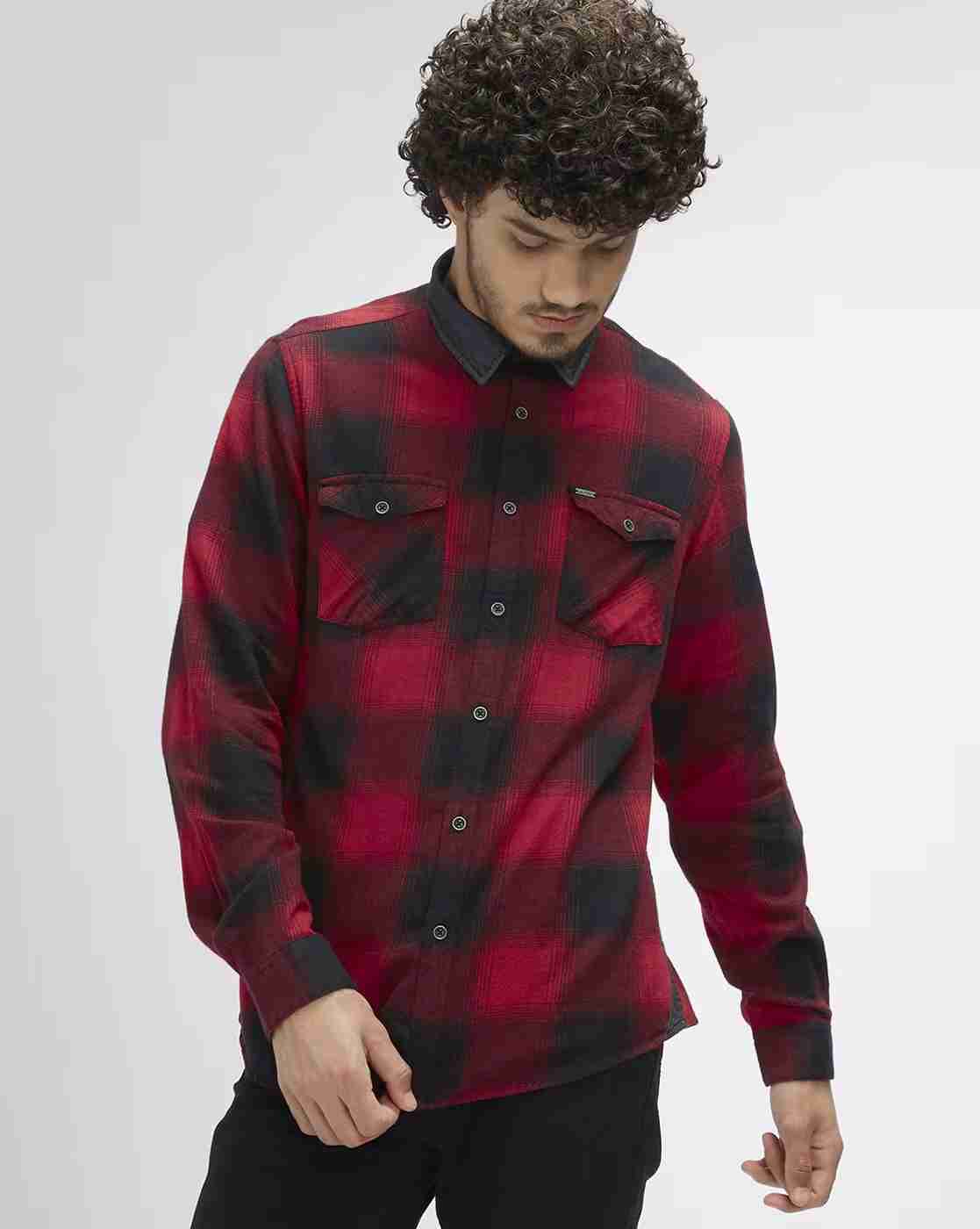 Lee Cooper | Checked Shirt with Flap Pockets|0