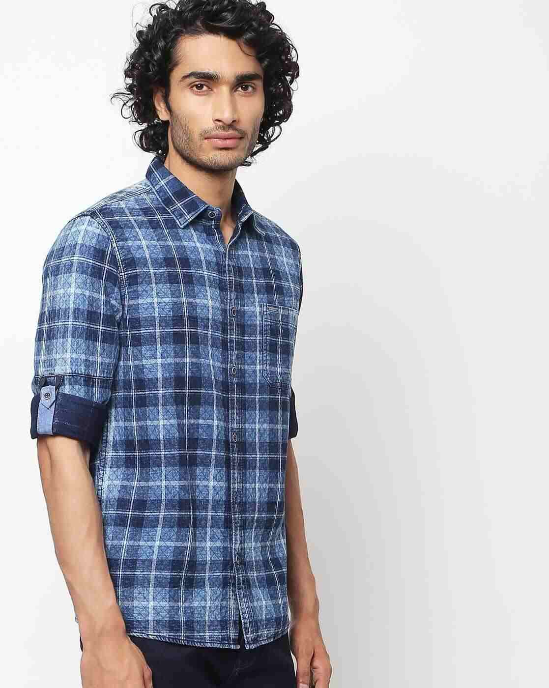 Lee Cooper | Checked Shirt with Roll-Tab Sleeves|0