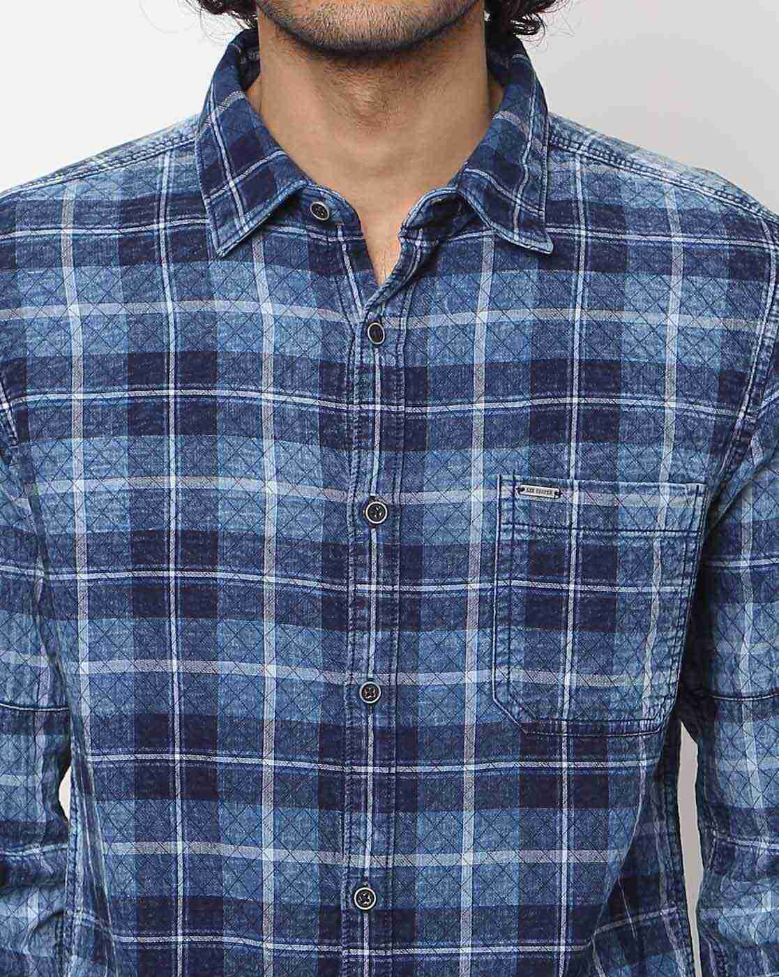 Lee Cooper | Checked Shirt with Roll-Tab Sleeves|3