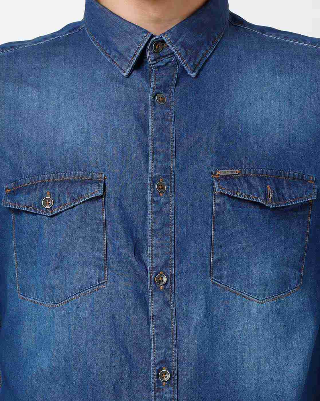 Lee Cooper | Denim Shirt with Flap Pockets|2