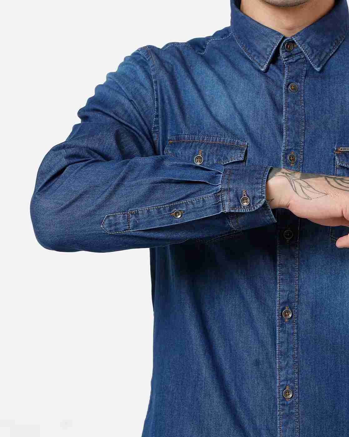 Lee Cooper | Denim Shirt with Flap Pockets|3