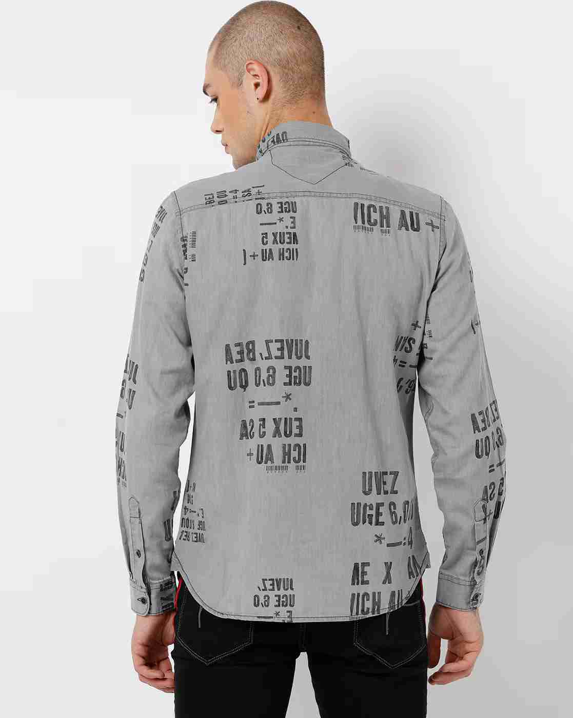 Lee Cooper | Typographic Print Shirt with Patch Pocket|1