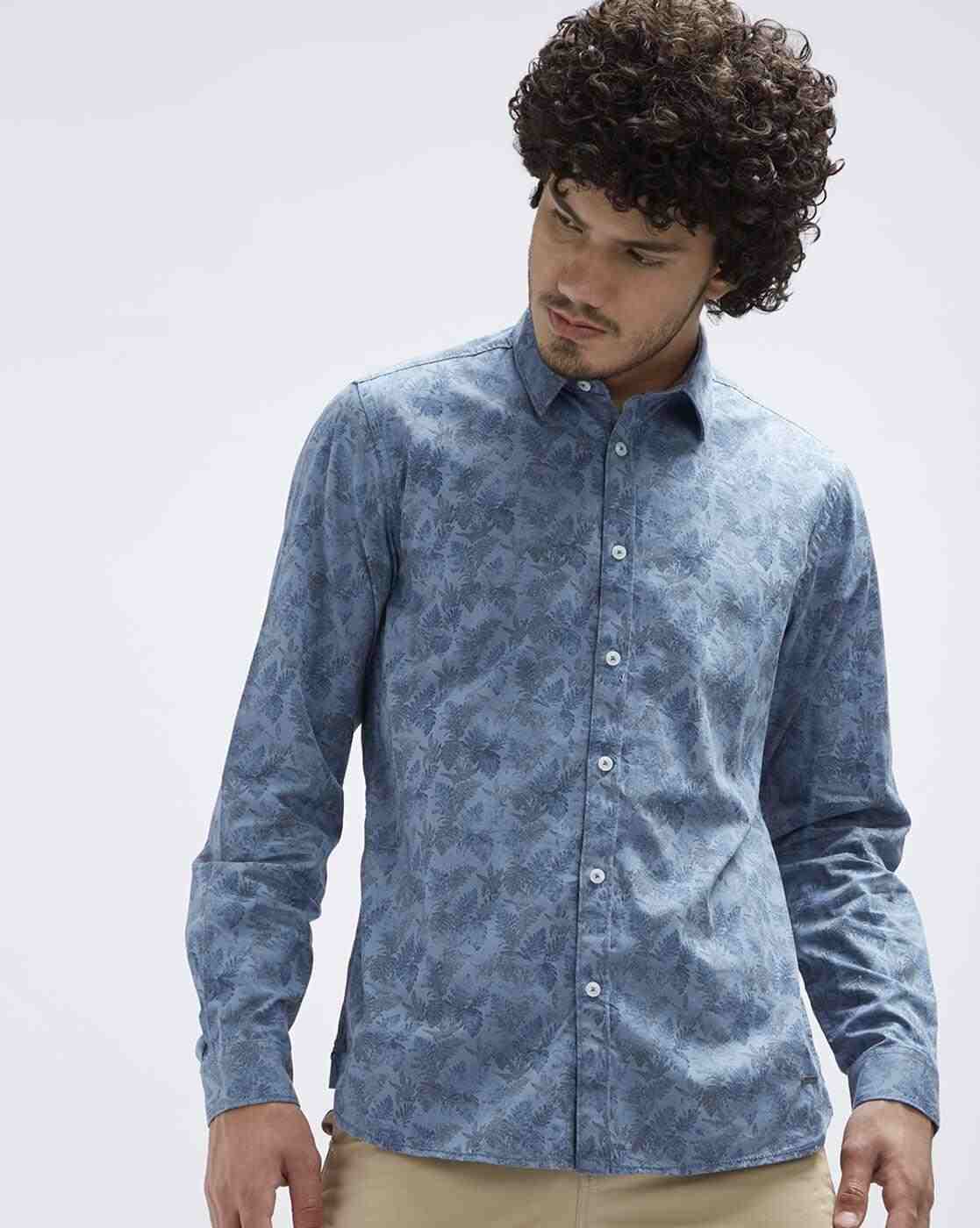 Lee Cooper | Printed Shirt with Spread Collar|0