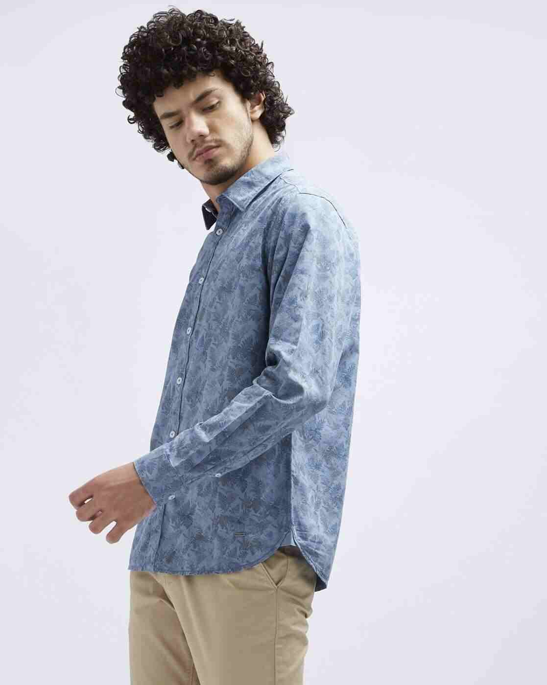Lee Cooper | Printed Shirt with Spread Collar|1