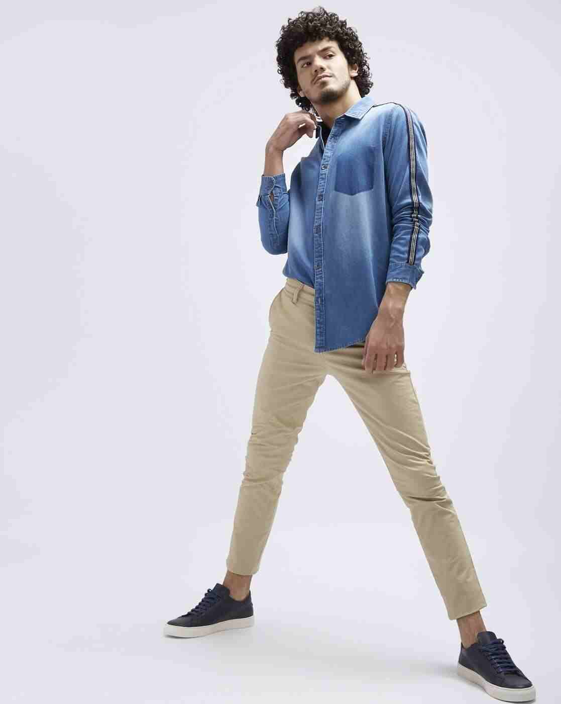 Lee Cooper | Washed Denim Shirt with Patch Pocket|4
