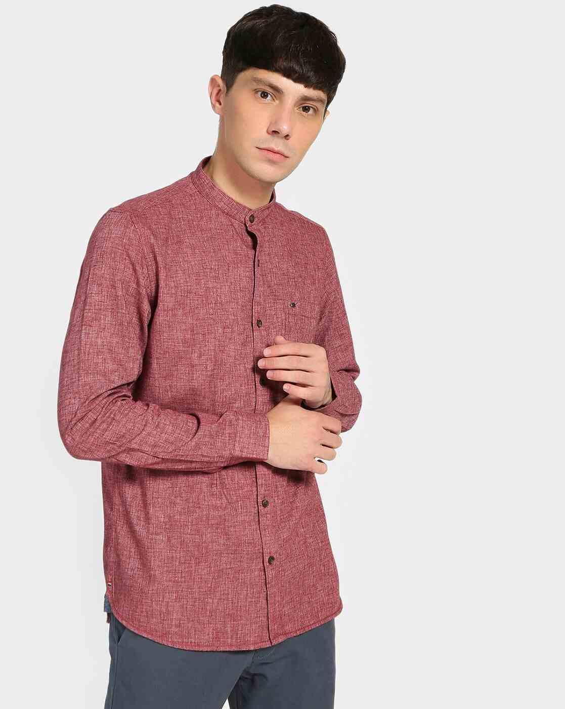Lee Cooper | Textured Shirt with Band Collar|0