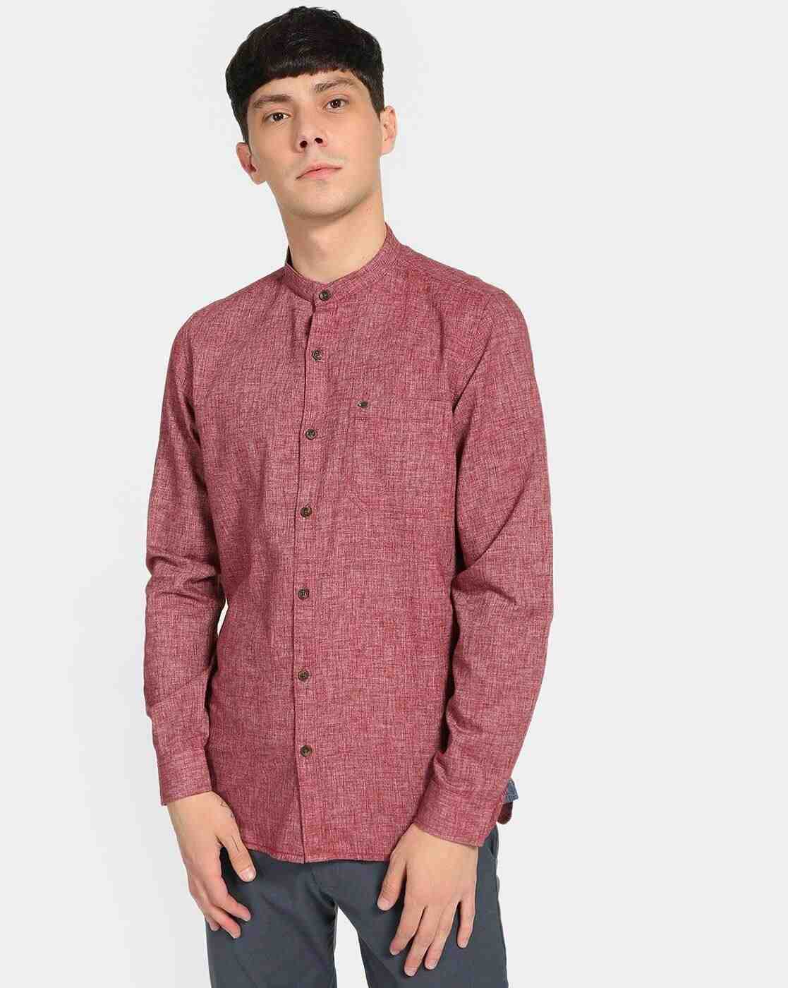 Lee Cooper | Textured Shirt with Band Collar|1