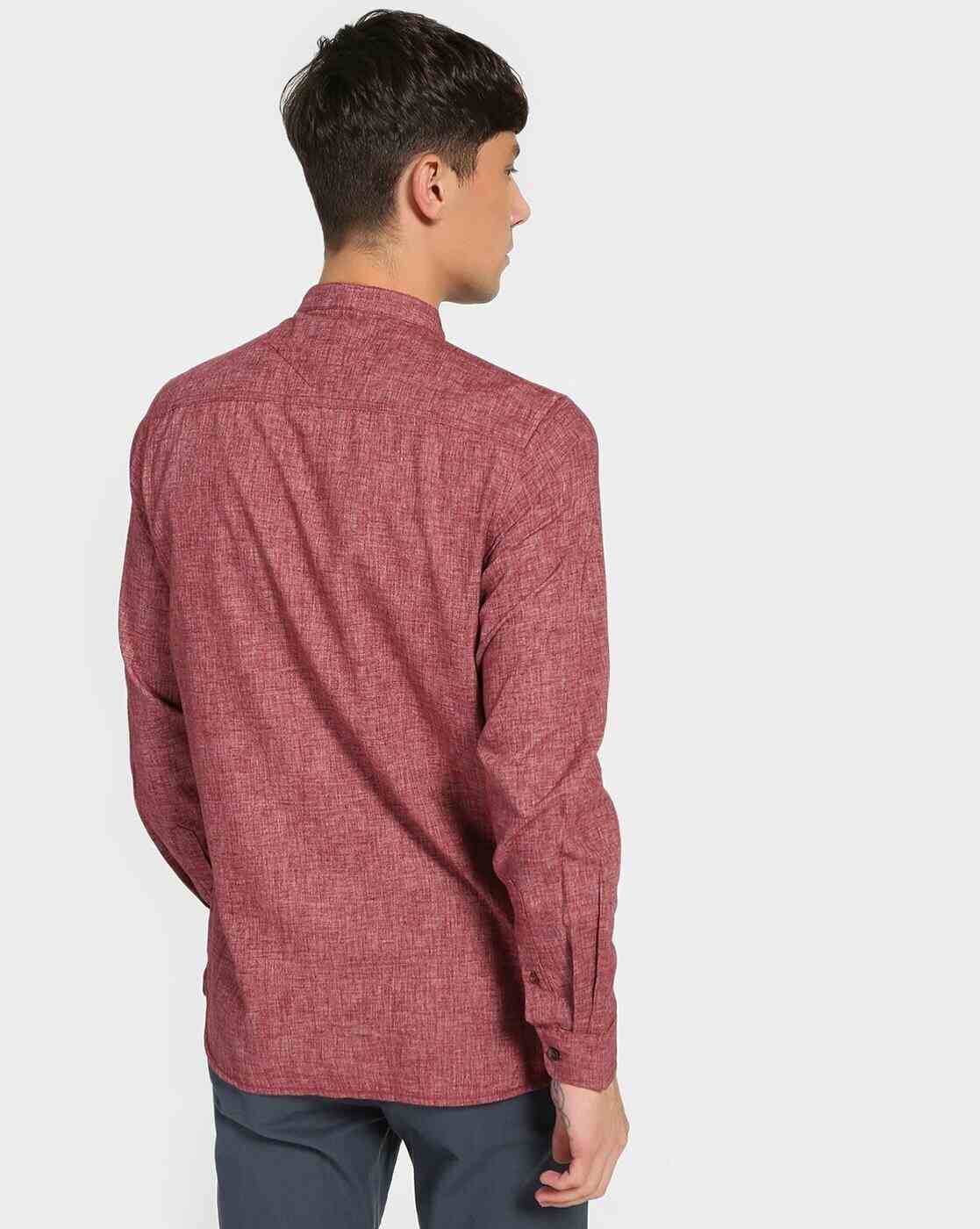 Lee Cooper | Textured Shirt with Band Collar|2