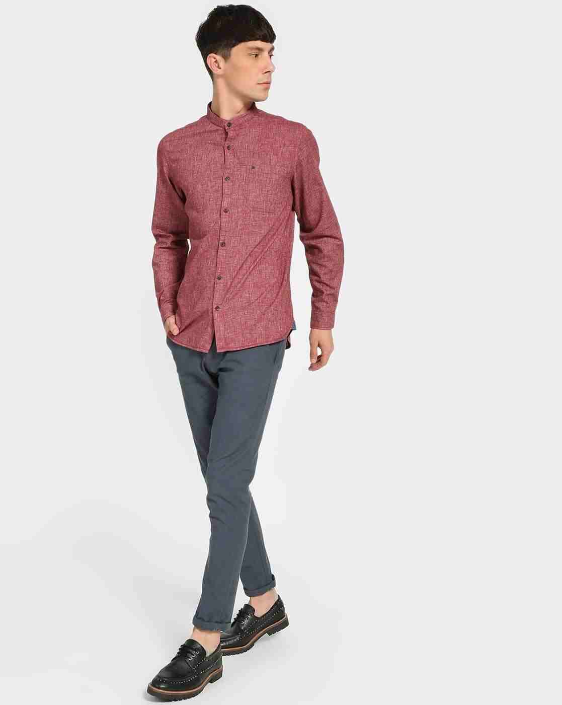 Lee Cooper | Textured Shirt with Band Collar|3
