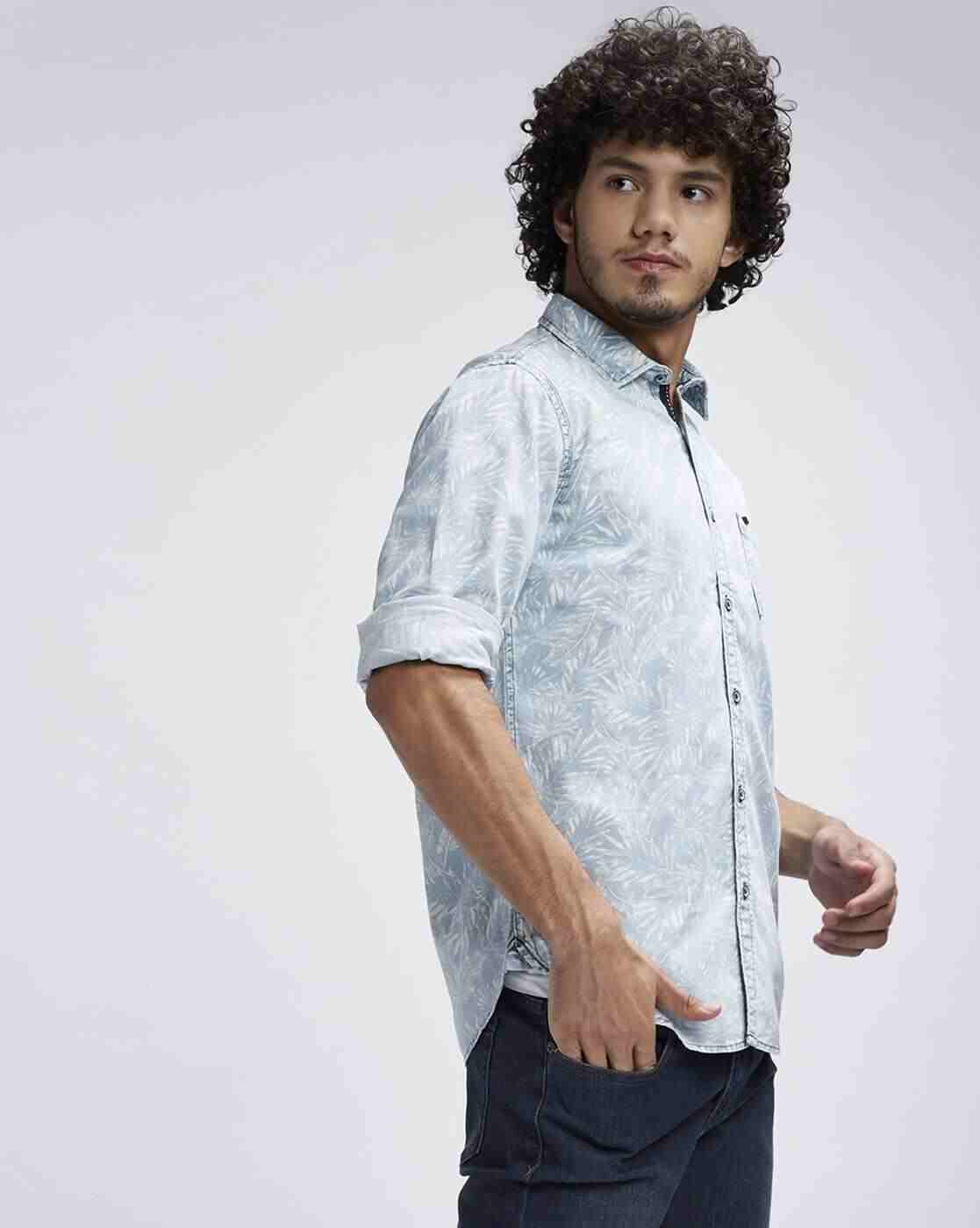 Lee Cooper | Leaf Print Shirt with Patch Pocket|0