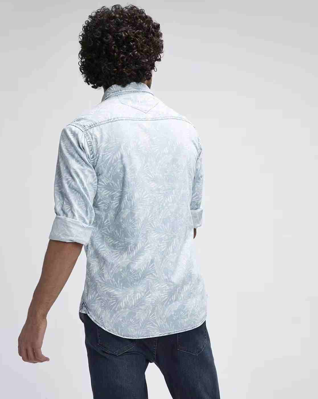 Lee Cooper | Leaf Print Shirt with Patch Pocket|1