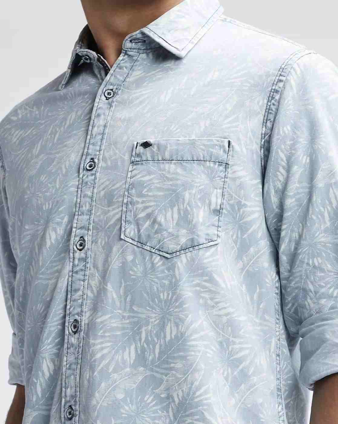 Lee Cooper | Leaf Print Shirt with Patch Pocket|3