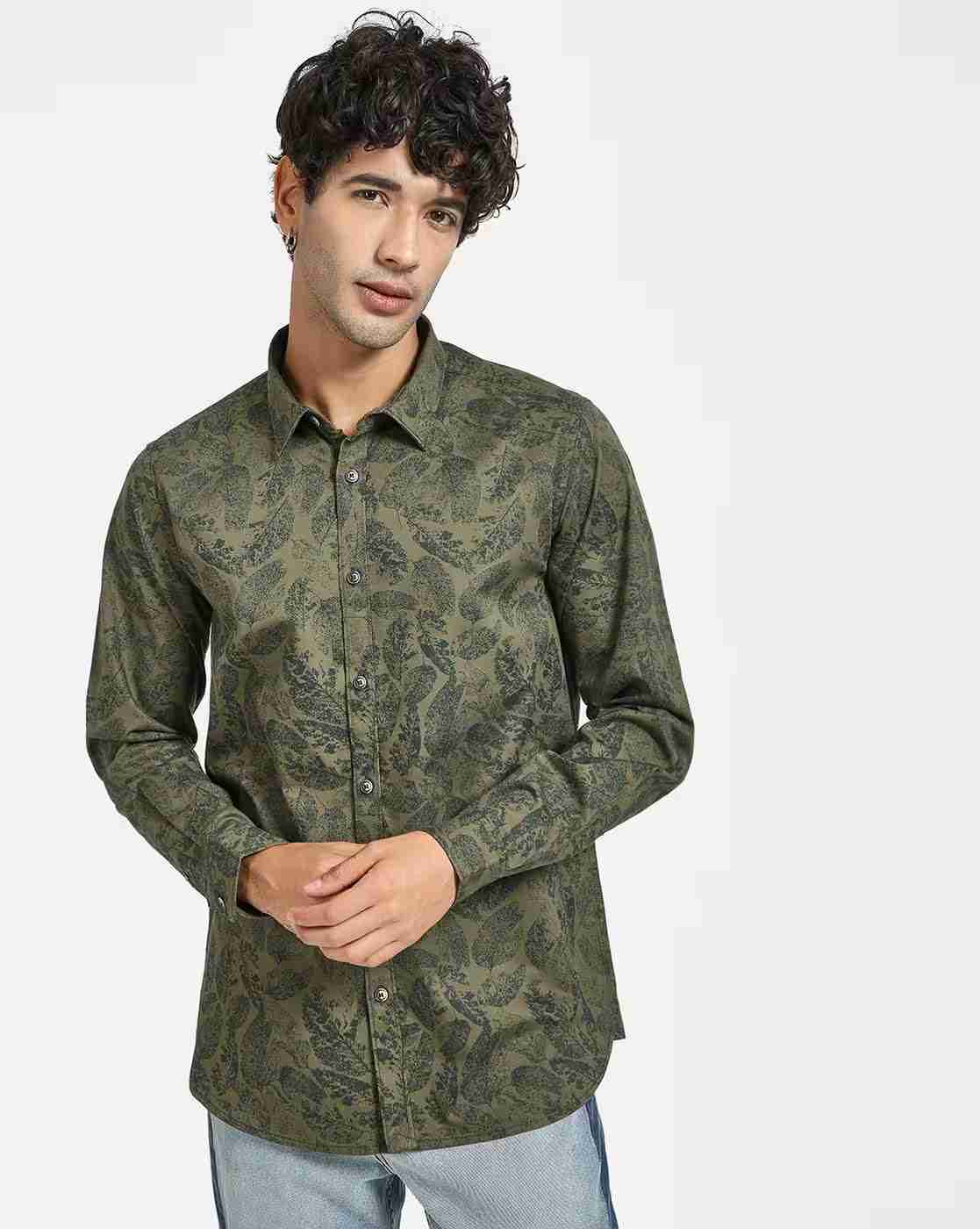 Lee Cooper | Leaf Print Cotton Shirt|0