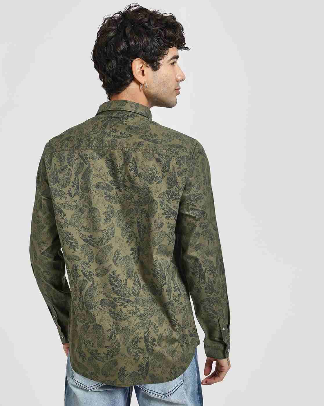 Lee Cooper | Leaf Print Cotton Shirt|2