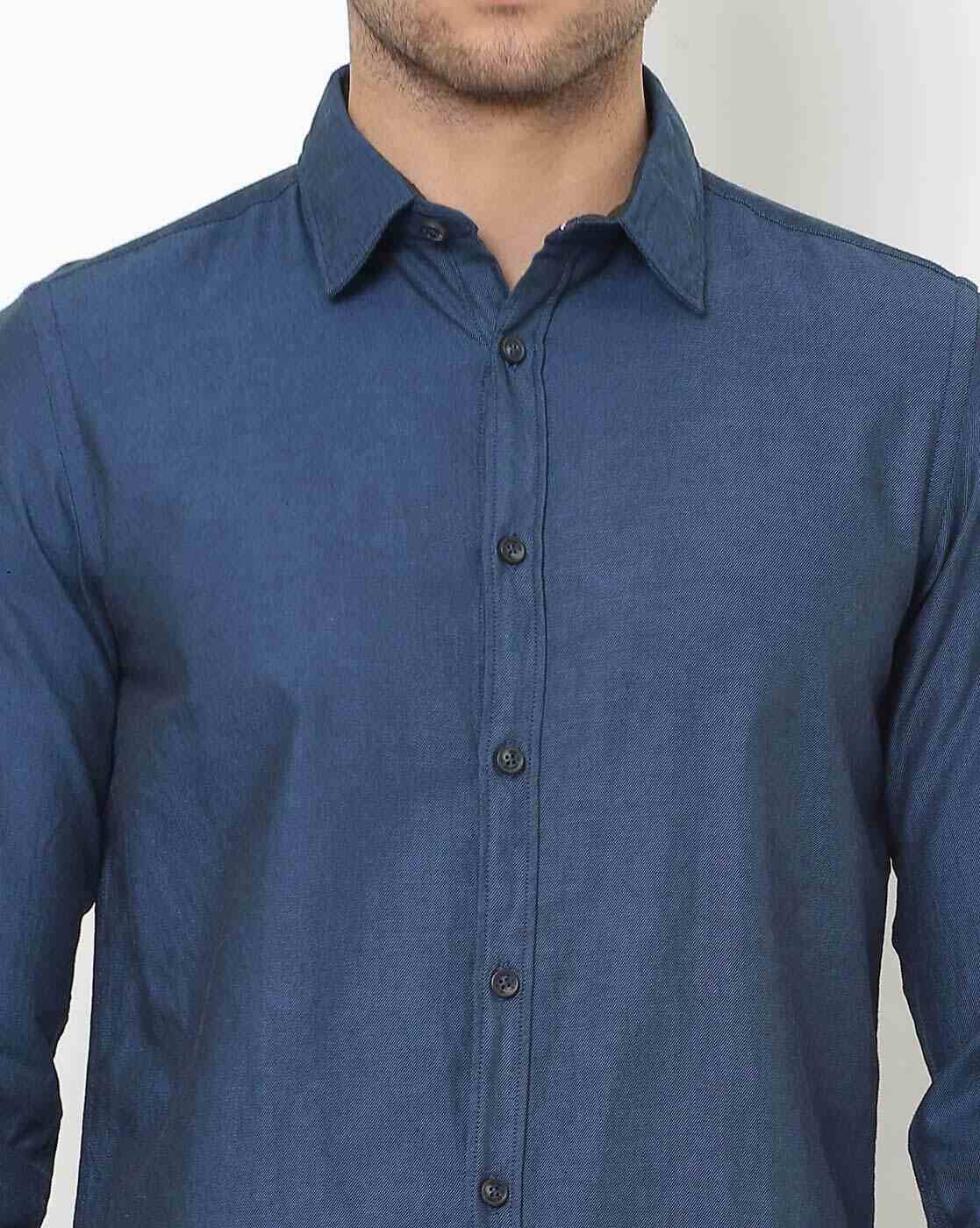Lee Cooper | Cotton Shirt with Curved Hemline|2