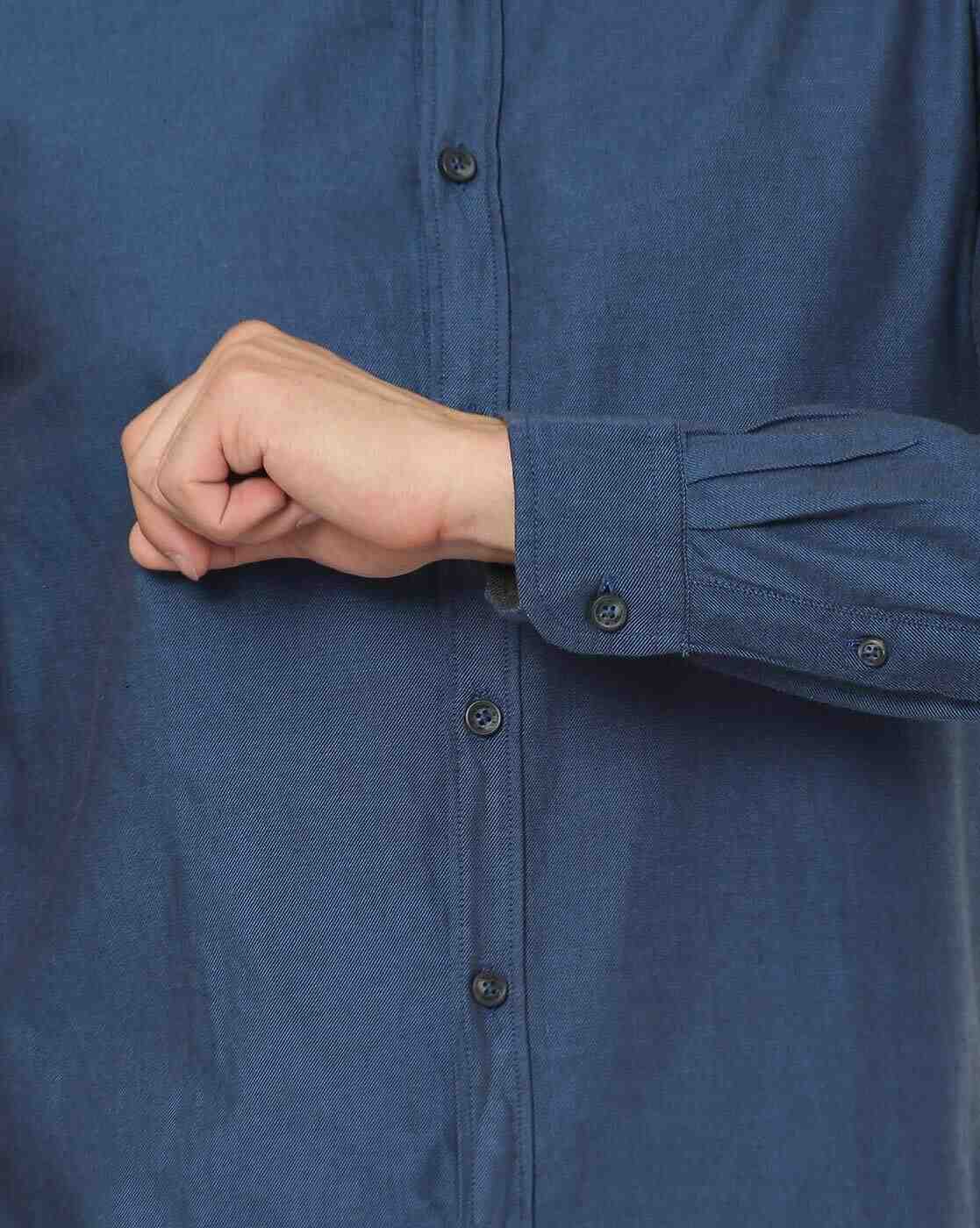 Lee Cooper | Cotton Shirt with Curved Hemline|3