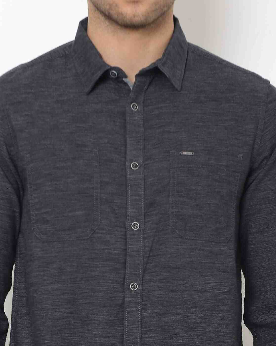 Lee Cooper | Heathered Shirt with Patch Pockets|2
