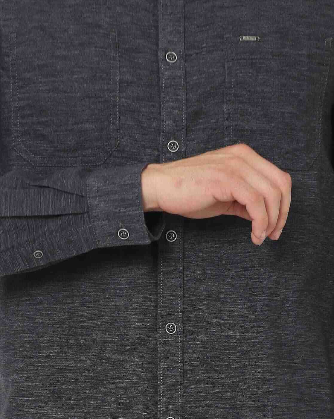 Lee Cooper | Heathered Shirt with Patch Pockets|3