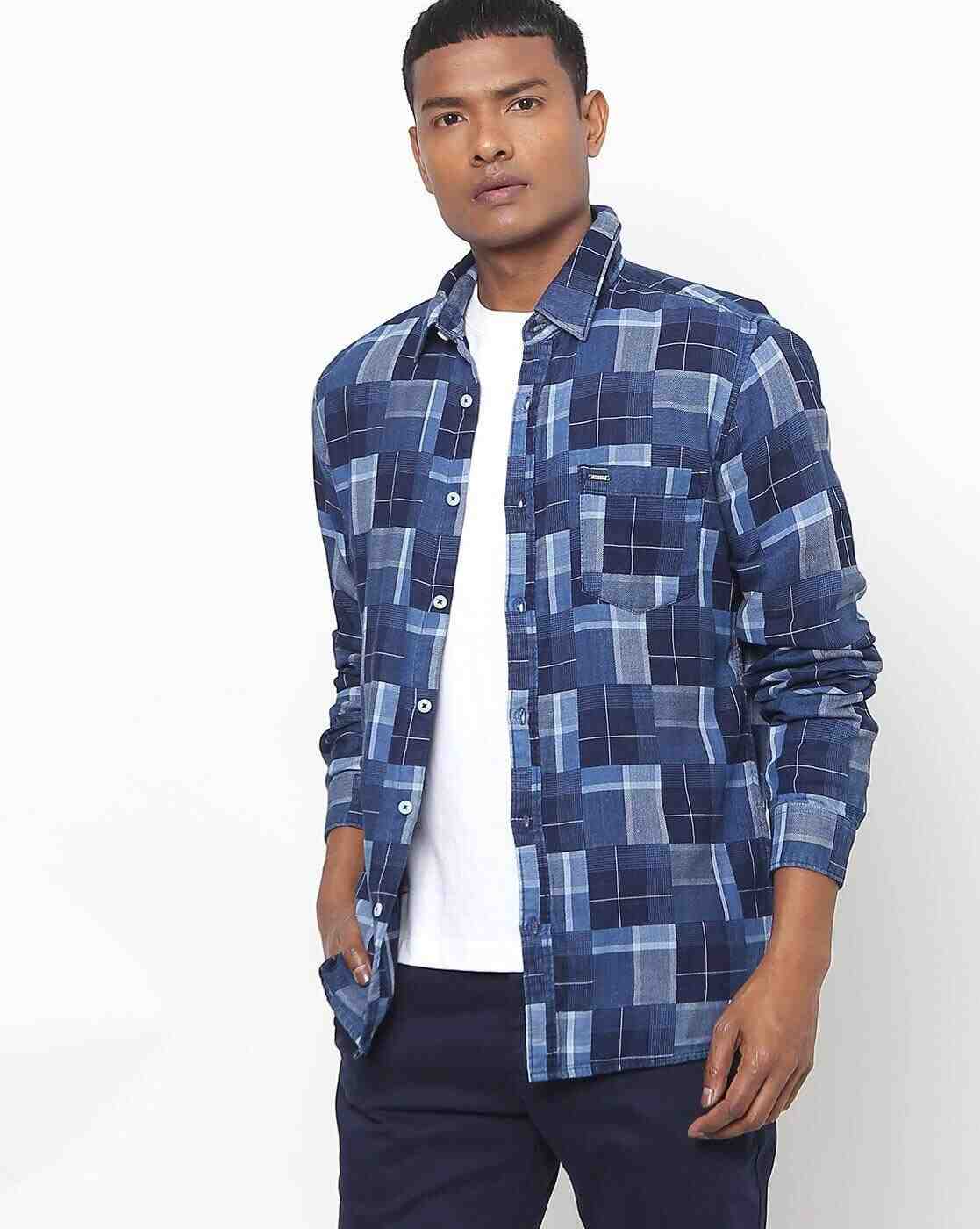 Lee Cooper | Checked Shirt with Patch Pocket|0