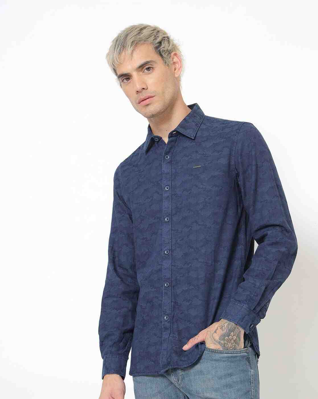 Lee Cooper | Printed Cut-Away Collar Shirt|0