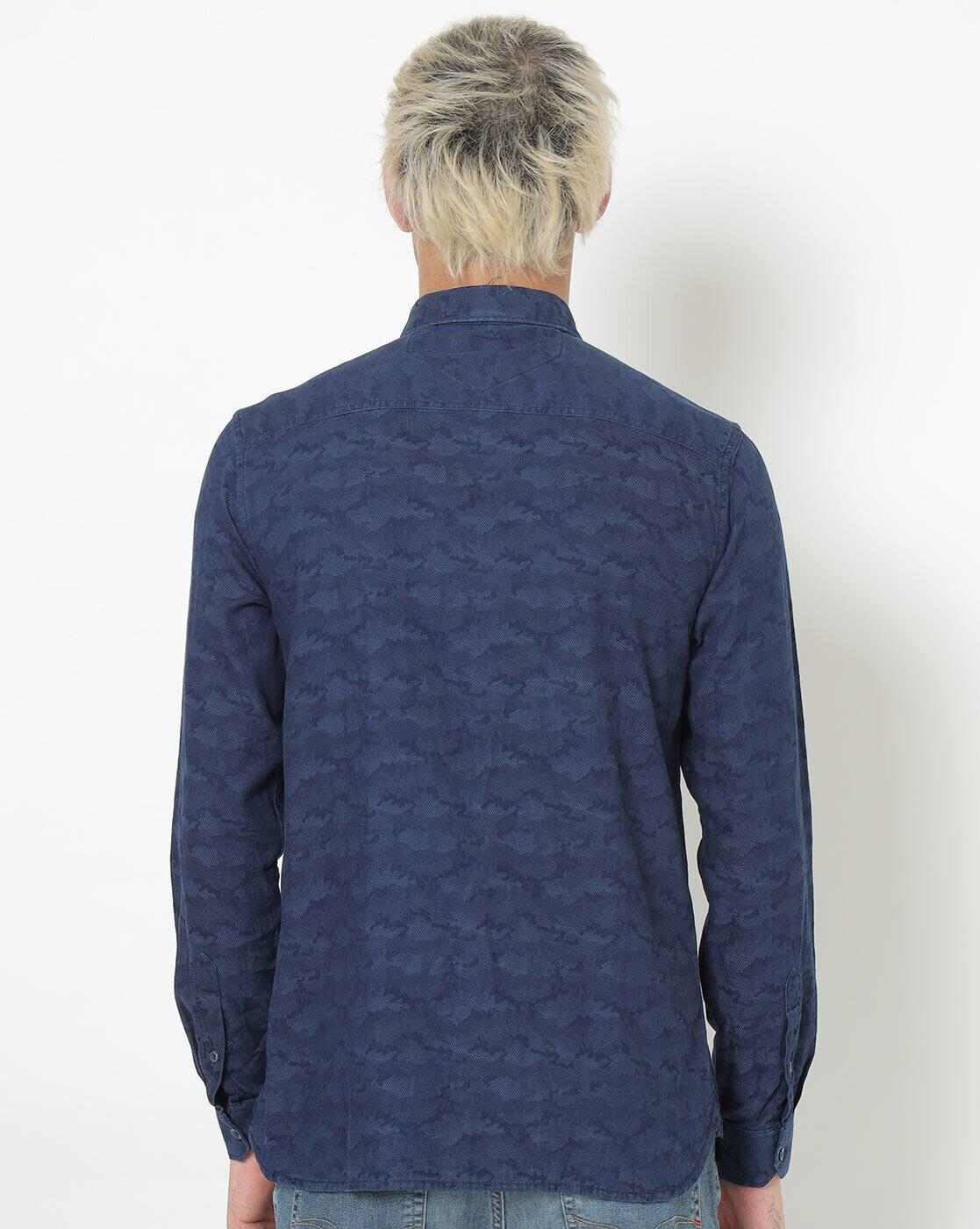 Lee Cooper | Printed Cut-Away Collar Shirt|1