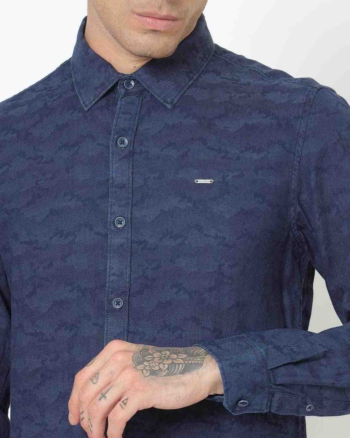 Lee Cooper | Printed Cut-Away Collar Shirt|2