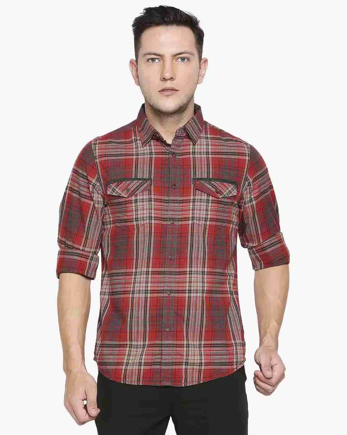 Lee Cooper | Checked Shirt with Flap Pockets|0