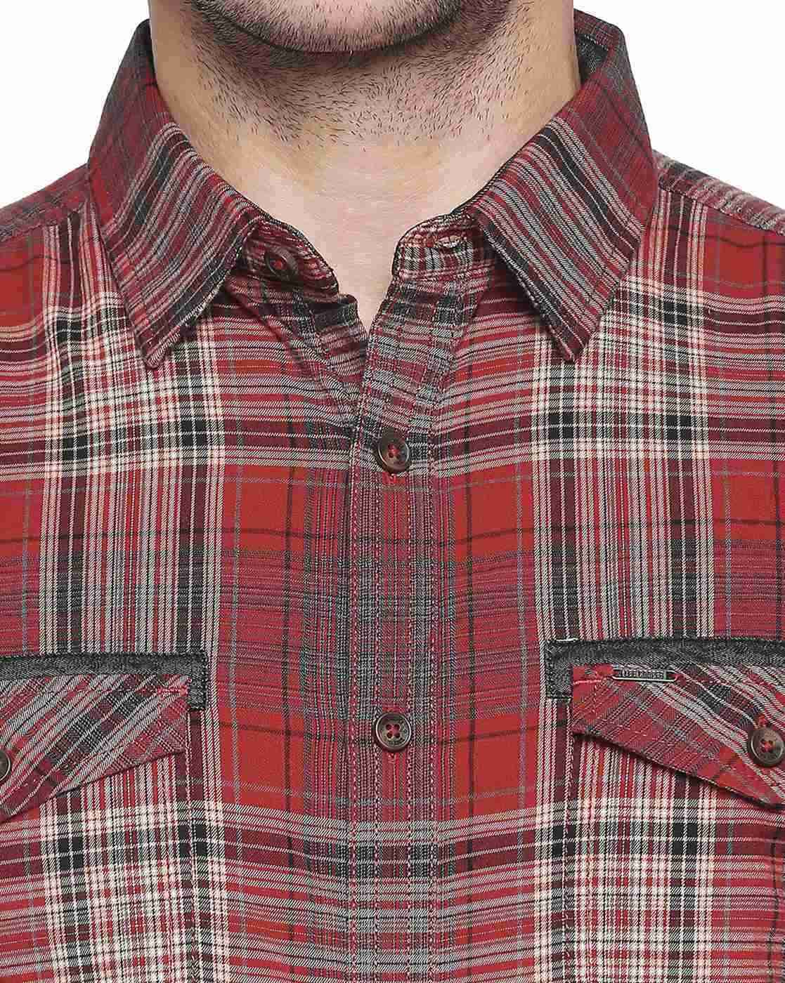 Lee Cooper | Checked Shirt with Flap Pockets|4