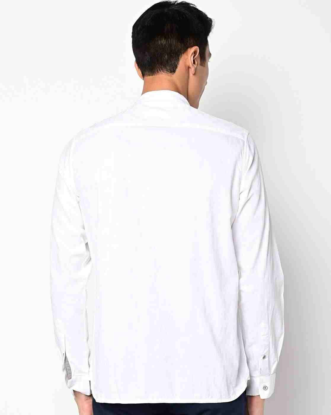Lee Cooper | Band Collar Shirt with Buttoned Welt Pocket|2