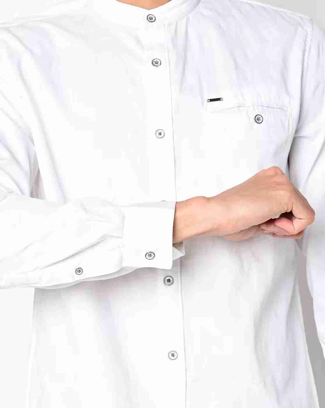 Lee Cooper | Band Collar Shirt with Buttoned Welt Pocket|3