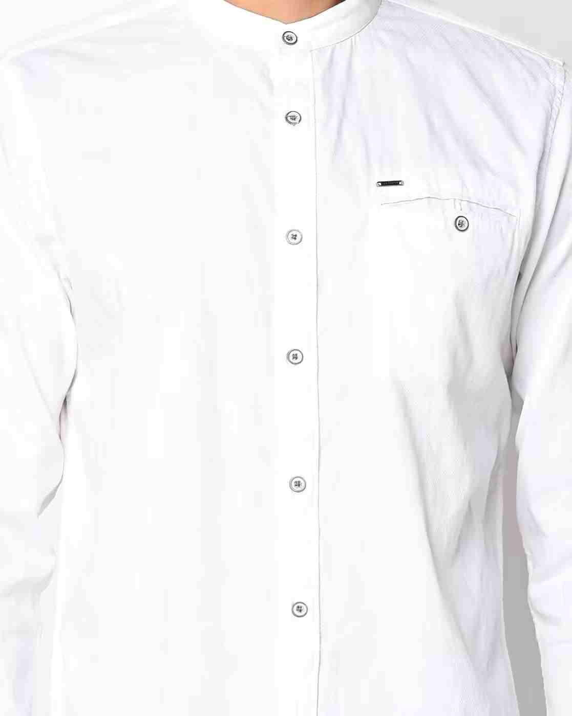 Lee Cooper | Band Collar Shirt with Buttoned Welt Pocket|4