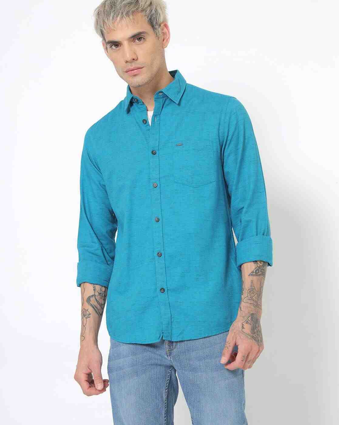 Lee Cooper | Heathered Shirt with Patch Pocket|0