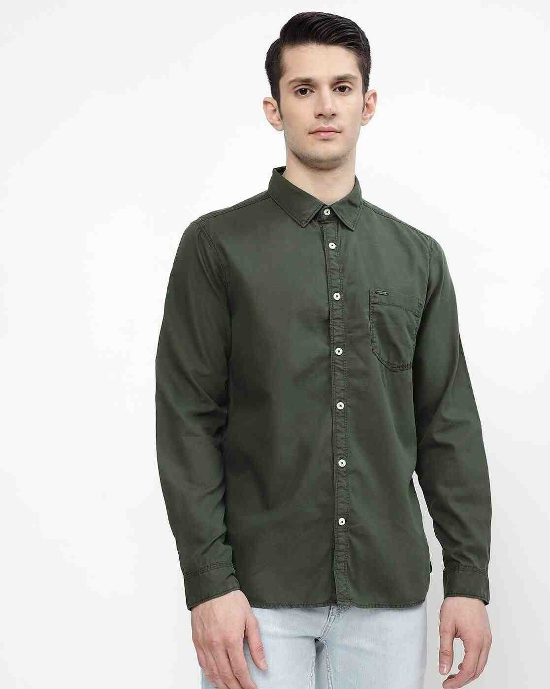Lee Cooper | Cotton Shirt with Patch Pocket|1