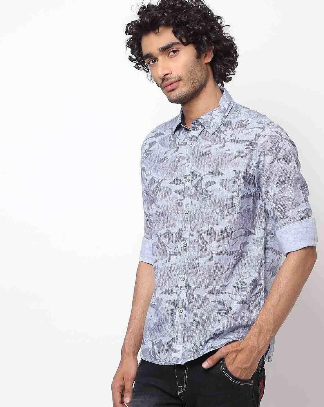 Lee Cooper | Printed Shirt with Patch Pocket|0