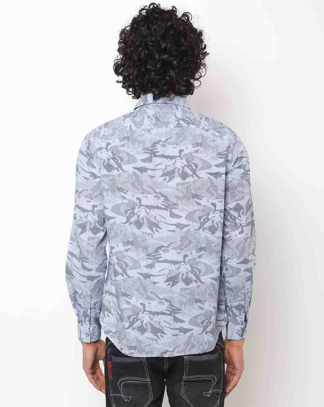 Lee Cooper | Printed Shirt with Patch Pocket|1